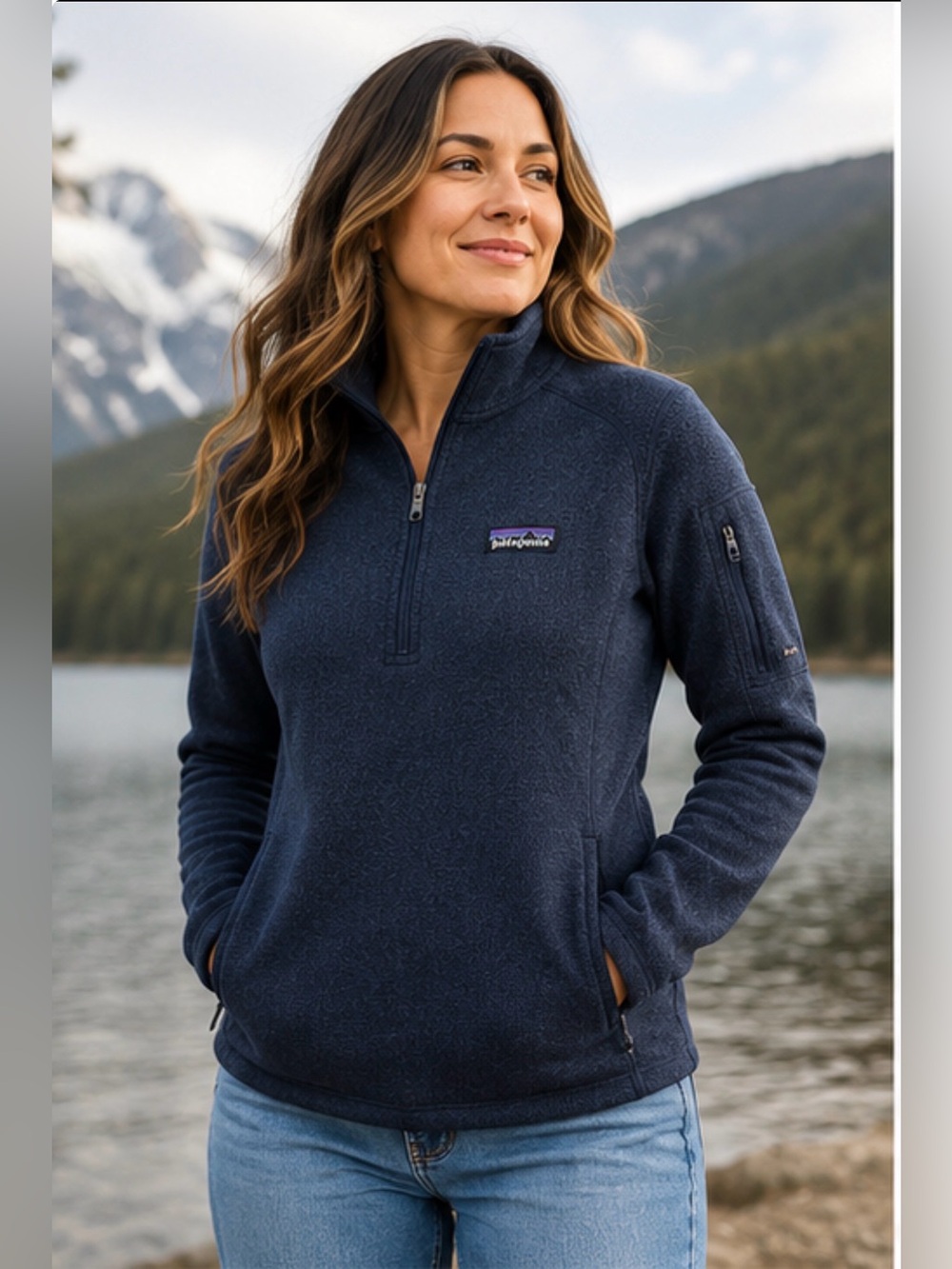 Patagonia Better Sweater 1/4 Zip Fleece Pullover Navy Blue Women’s Size M